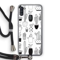 Cactusmotief: Samsung Galaxy A11 Transparant Hoesje met koord Cactusmotief: Samsung Galaxy A11 Transparant Hoesje met koord
