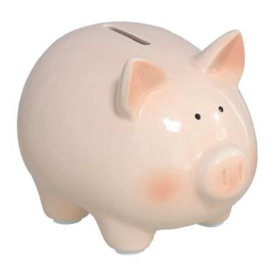 Spaarvarken - roze - keramiek - 10 x 8 x 9 cm - spaarpot varken - spaarpot