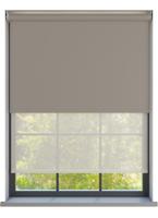 Dubbel Rolgordijn - Bella taupe met Mood katoen Dubbel Rolgordijn - Bella taupe met Mood katoen