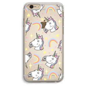 Rainbow Unicorn: iPhone 6 Plus / 6S Plus Transparant Hoesje
