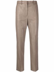 Incotex pantalon court à effet enduit - Marron