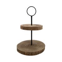 Etagere hout 2-laags H38D33cm