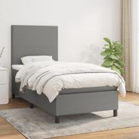 Boxspring met matras stof donkergrijs 100x200 cm