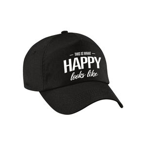 This is what happy looks like pet / cap zwart voor dames en heren