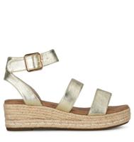 POELMAN Poelman - C0047-17HPSH sandaal gold Goud Textiel Plateau sandalen Dames