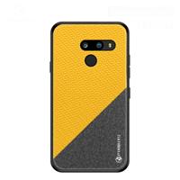 PINWUYO Hong serie anti-val TPU + chemische Fiber doek beschermende dekking voor LG G8/G8 ThinQ (geel)