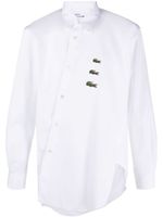 Comme Des Garçons Shirt x Lacoste chemise asymétrique à patch logo - Blanc - thumbnail