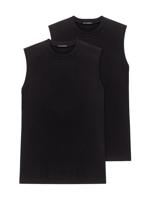 Schiesser - 2p Shirt 0/0 - American - zwart, Maat:S