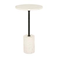 Richmond Ronde Bijzettafel Misty Marmer, 30cm - Wit