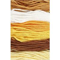 6x Hobby borduurgaren bruintinten mix - 8 meter x 1mm - naaigaren katoen