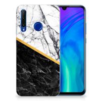 Honor 20 Lite | TPU | Siliconen hoesje | Marmer Wit Zwart - Origineel Cadeau Man