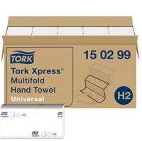 Papieren handdoek Tork Xpress Basis H2 multifold universal 2-laags wit 150299 - thumbnail