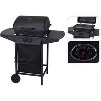 2-pits gasbarbecue met grill en zijtafels - 97x55x100cm - thumbnail