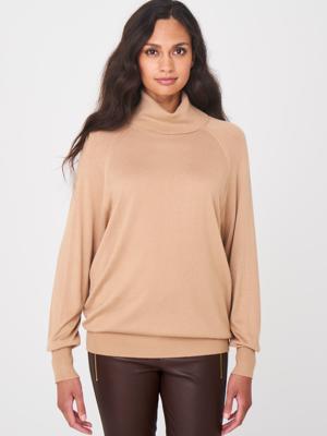 Casual coltrui superfijn gebreid van bamboe-cashmere mix