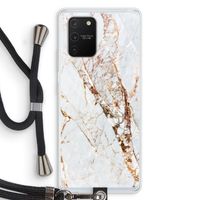 Goud marmer: Samsung Galaxy S10 Lite Transparant Hoesje met koord