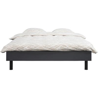Leen Bakker - Bed Nova - Grafietkleur - 160x200 Cm - Spaanplaat - Grijs#Zwart