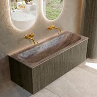 Badmeubel Mondiaz Kurve-Dlux | 120 cm | Meubelkleur Shadow | Wastafelkleur Oza | Solid surface | Wasbak midden spoelbak | Zonder kraangat(en)