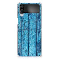 Samsung Galaxy Z Flip 4 Bumper Hoesje Wood Blue