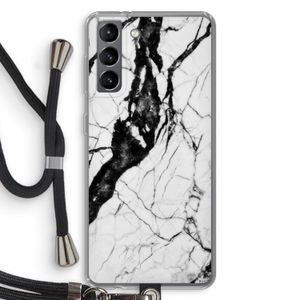 Witte marmer 2: Samsung Galaxy S21 Transparant Hoesje met koord