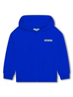 Kenzo Kids hoodie zippé à logo brodé - Bleu - thumbnail