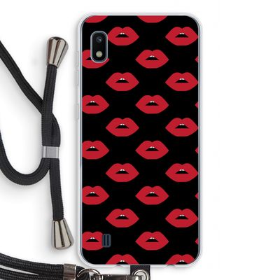 Lips: Samsung Galaxy A10 Transparant Hoesje met koord