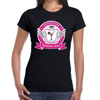 Zwart Vrijgezellen drinking team t-shirt dames - thumbnail