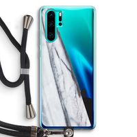 Gestreepte marmer: Huawei P30 Pro Transparant Hoesje met koord