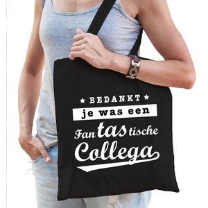 Fantastische collega cadeau tas / shopper zwart katoen voor dames - Feest Boodschappentassen