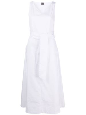 Lorena Antoniazzi robe mi-longue à taille ceinturée - Blanc