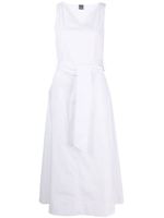 Lorena Antoniazzi robe mi-longue à taille ceinturée - Blanc