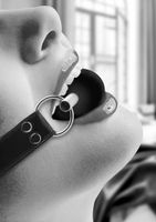 Solid Ball Gag - With Bonded Leather Straps - thumbnail