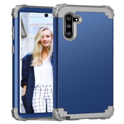 PC + silicone driedelige anti-drop beschermhoes voor Galaxy Note10 (blauw)