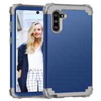 PC + silicone driedelige anti-drop beschermhoes voor Galaxy Note10 (blauw)