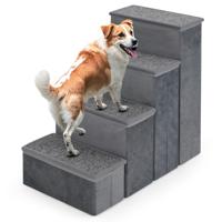 4 Treden Opvouwbaar Huisdiertrap met Opbergruimte voor Kleine Grote Oudere Honden tot 50 kg Antislip Hondenhelling Kattentrap