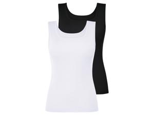 esmara 2 dames tops (Zwart/wit, S (36/38))