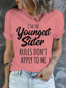 Womens Funny Sister Gift Old Sister Casual Cotton T-Shirt