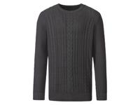 LIVERGY Heren grofgebreide pullover (XL (56/58), Grijs)