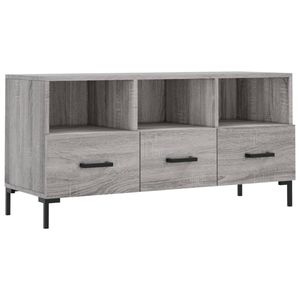 The Living Store TV-meubel - grijs sonoma eiken - 102x36x50 cm - bewerkt hout en ijzer