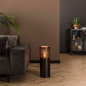 LifestyleFurn Vloerlamp 'Bryston' 60cm hoog, kleur Zwart Nikkel