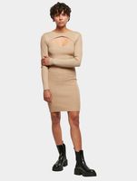 Urban Classics / jurk Ladies Cut Out in beige - thumbnail