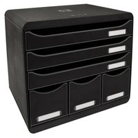 Exacompta Bureauladeblok Store-Box Maxi met 6 lades glanzend zwart - thumbnail