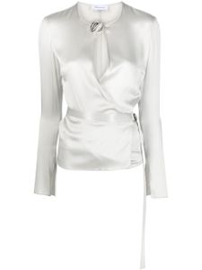 Blumarine blouse à effet satiné - Gris