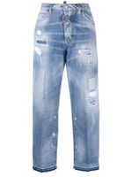 DSQUARED2 jean droit à effet usé - Bleu