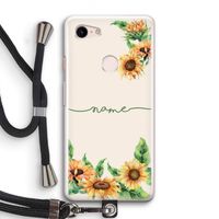 Zonnebloemen: Pixel 3 Transparant Hoesje met koord