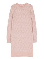 Michael Kors Kids robe en maille métallisée à motif monogrammé - Rose