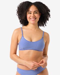HEMA Dames Bikinitop Seersucker Blauw (blauw)
