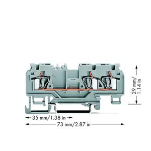 WAGO 880-681/999-940 Doorgangsklem 5 mm Spanveer Toewijzing: L Grijs 100 stuk(s)