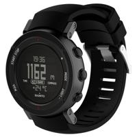 Silicone vervangende polsband voor SUUNTO core ALU Zwart (zwart)