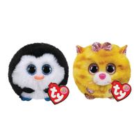 Ty - Knuffel - Teeny Puffies - Waddles Penguin & Tabitha Cat
