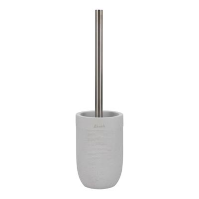 Toiletborstel DKD Home Decor 10 x 10 x 37 cm Cement Roestvrij staal Wit